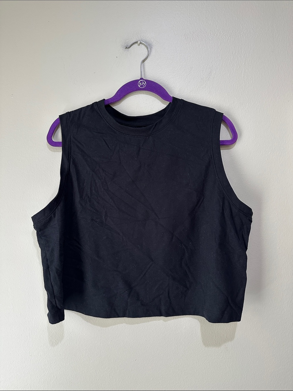 🎆a new day Black Sleeveless Crop Tank Top